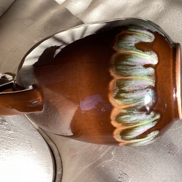 VINTAGE DRIP GLAZED POTTERY PITCHER/GOURD - Picture 10 of 11